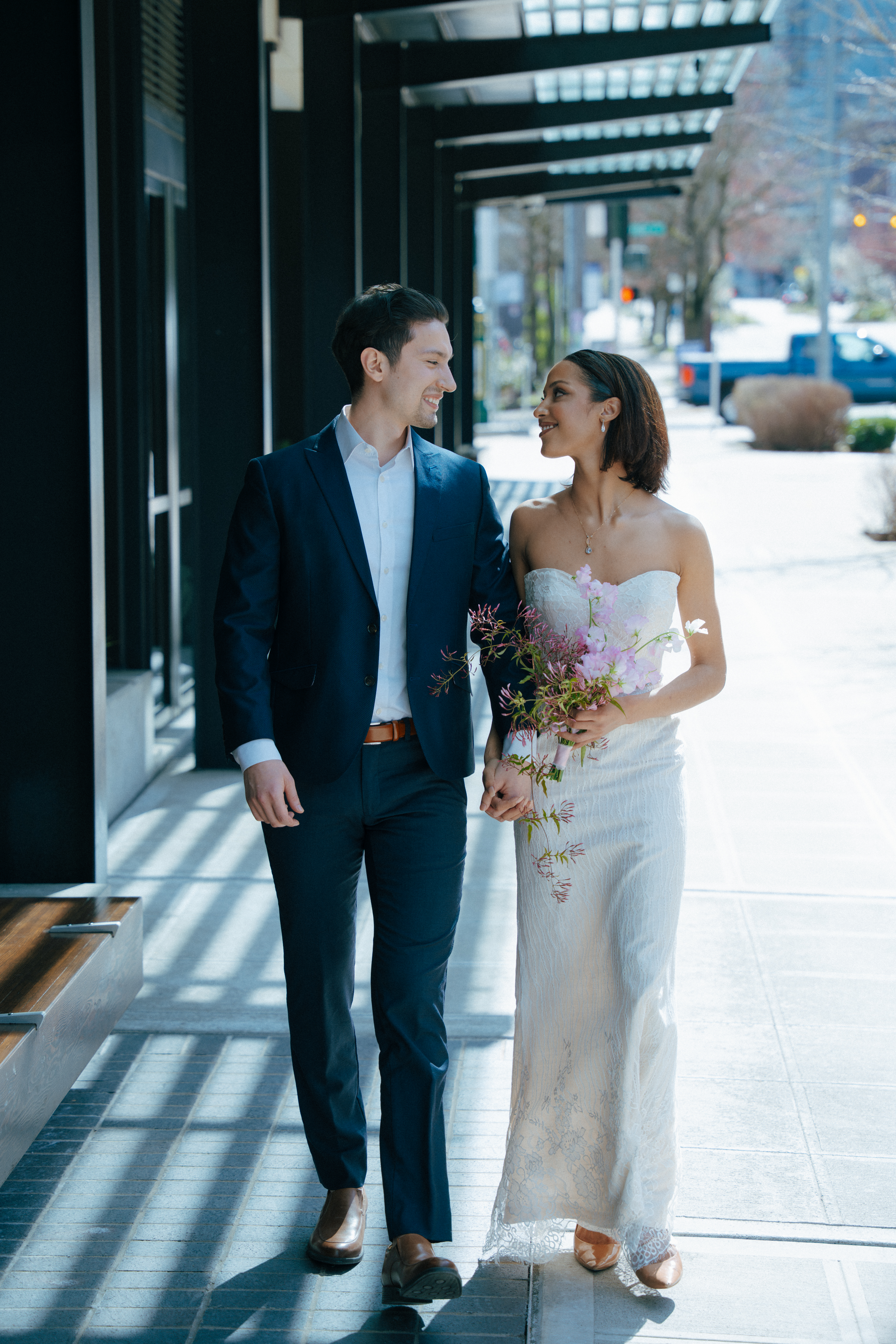 Couples by the water